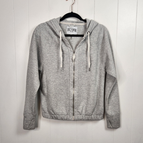 Victoria's Secret Sport VSX Gray Full Zip Hoodie Sweatshirt XS Casual Activewear - Picture 1 of 9